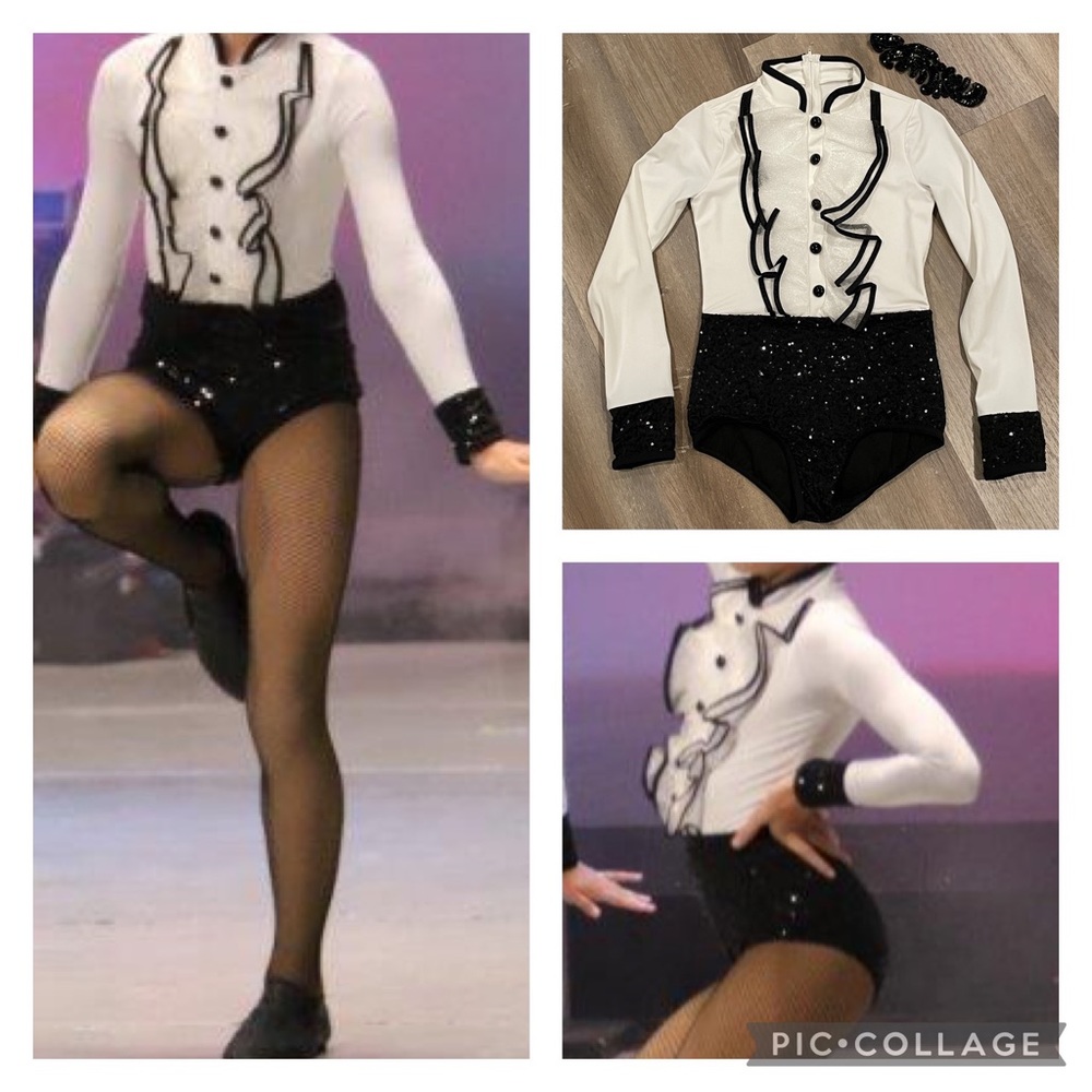 Weissman dance costume black and white, size LC (large child).